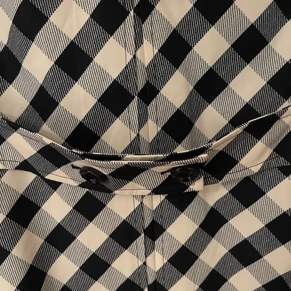 Kate Spade New York Navy and White Plaid Rain Coat - Picture 6 of 11